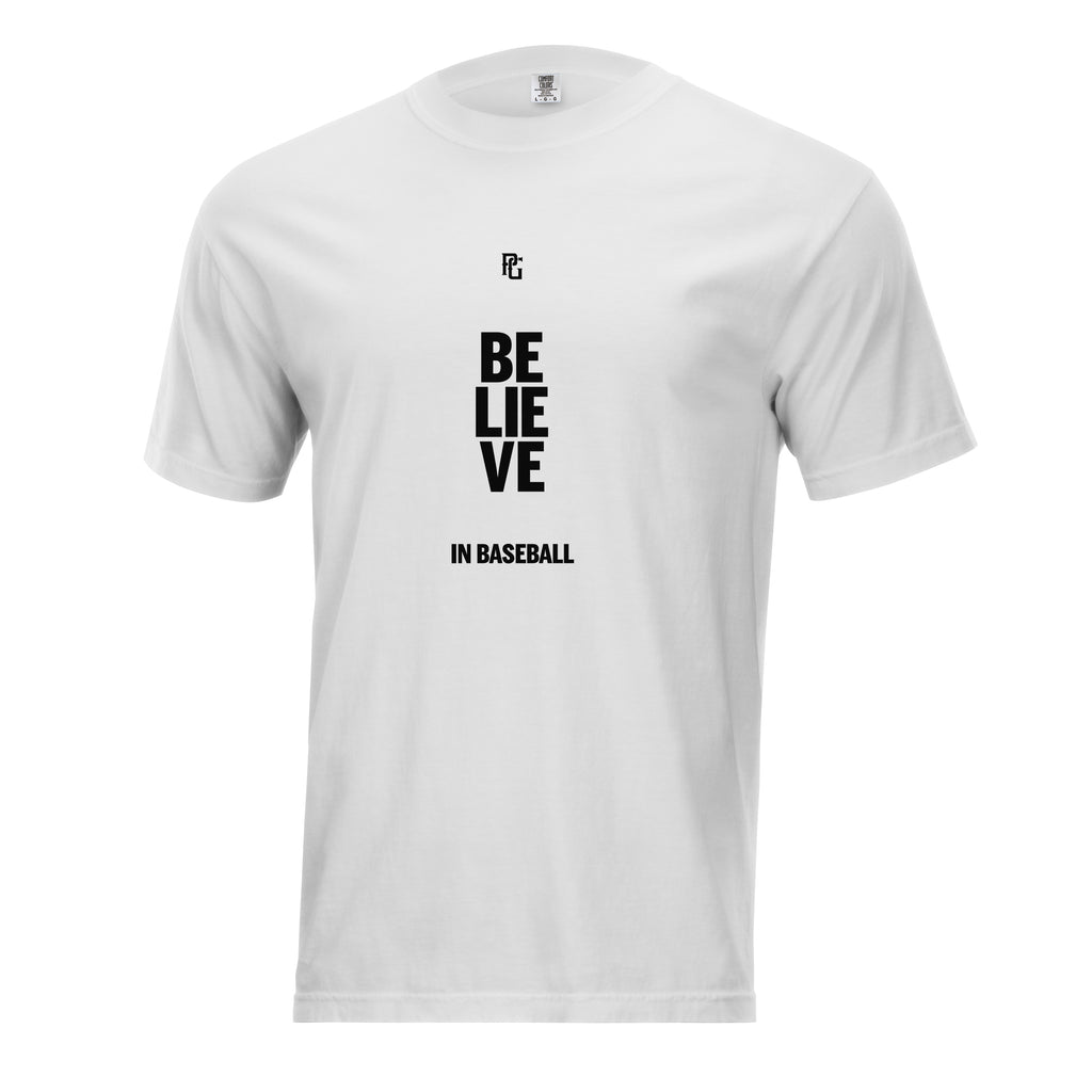 BELIEVE IN BASEBALL STACKED TEE