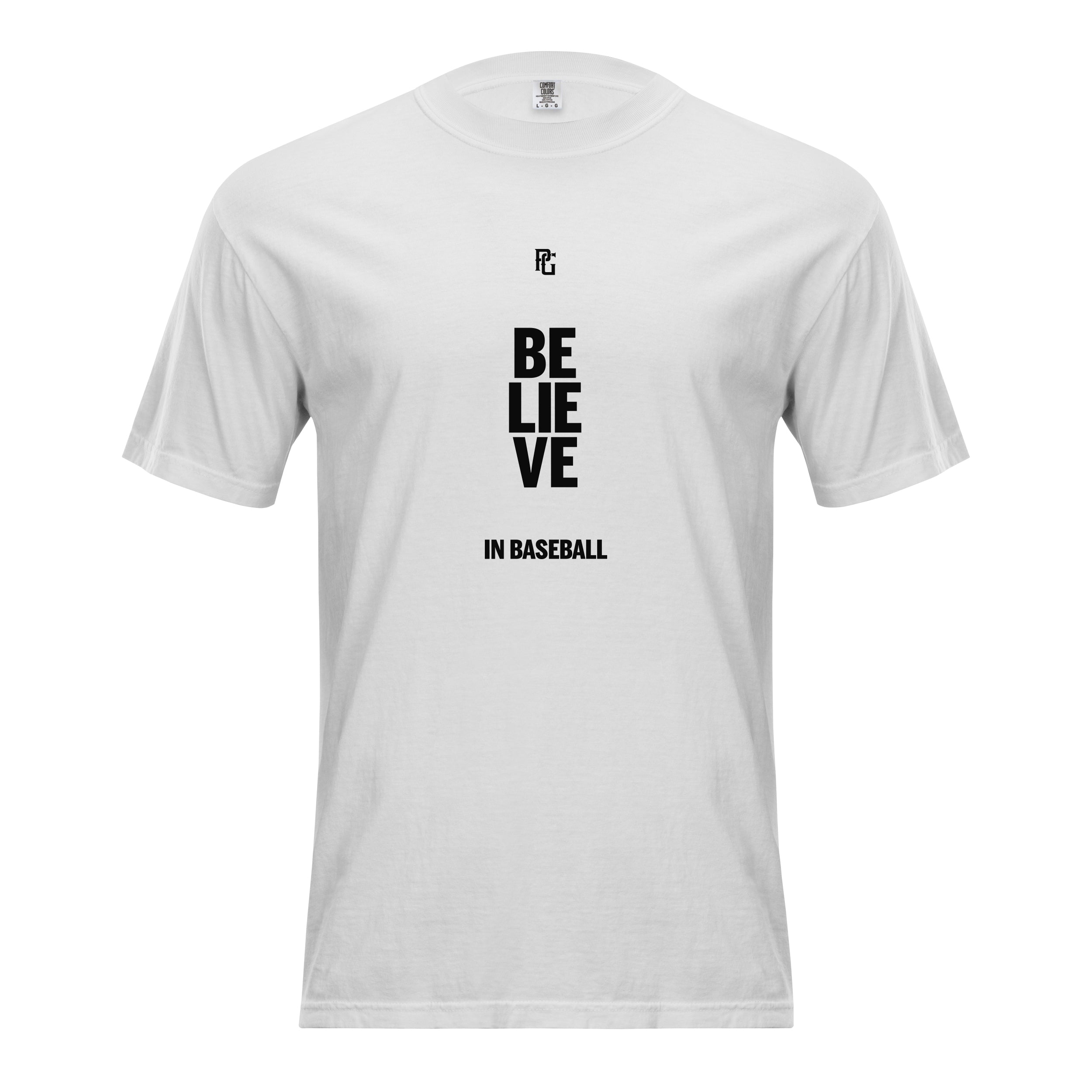 BELIEVE IN BASEBALL STACKED TEE