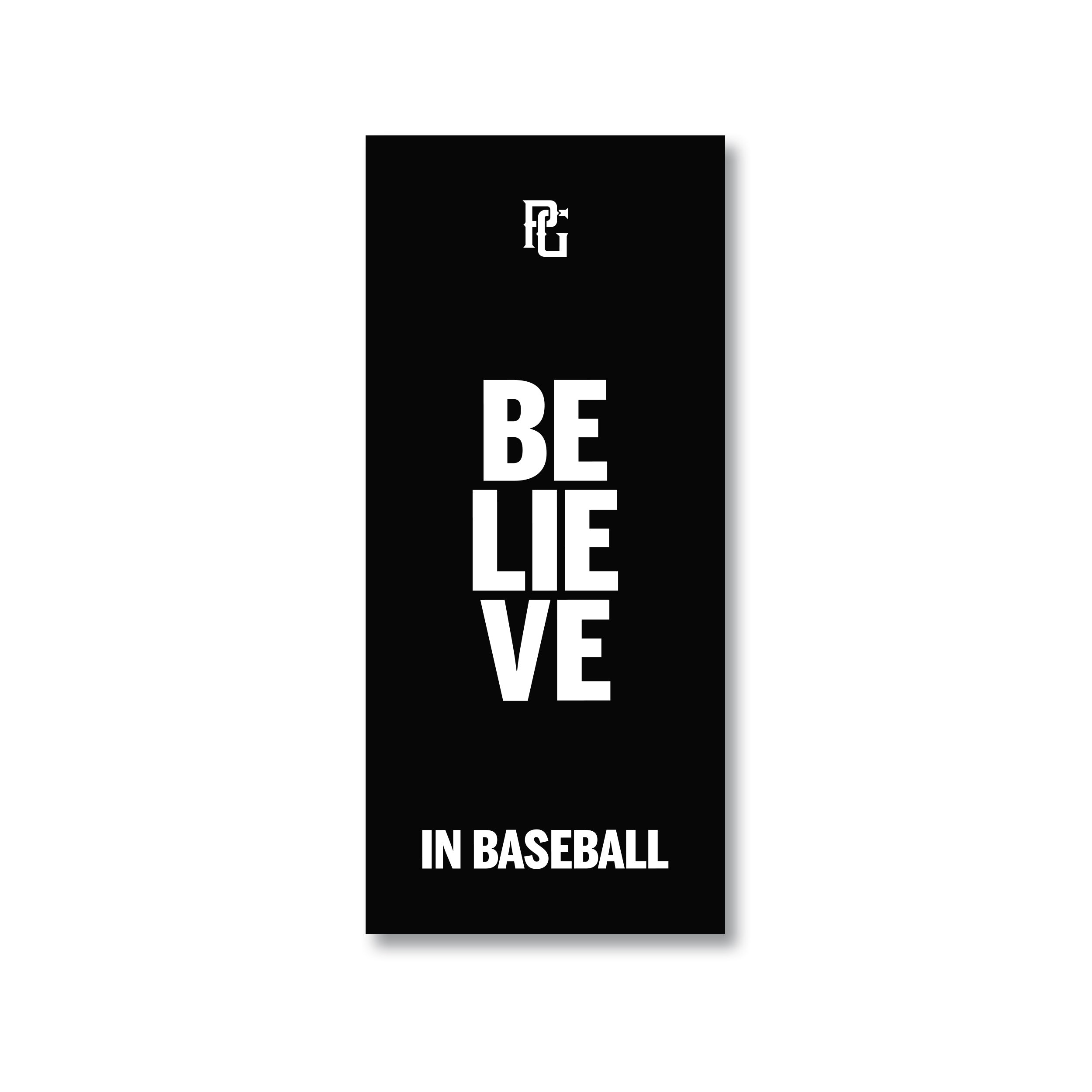 PG BELIEVE IN BASEBALL STICKER STACKED