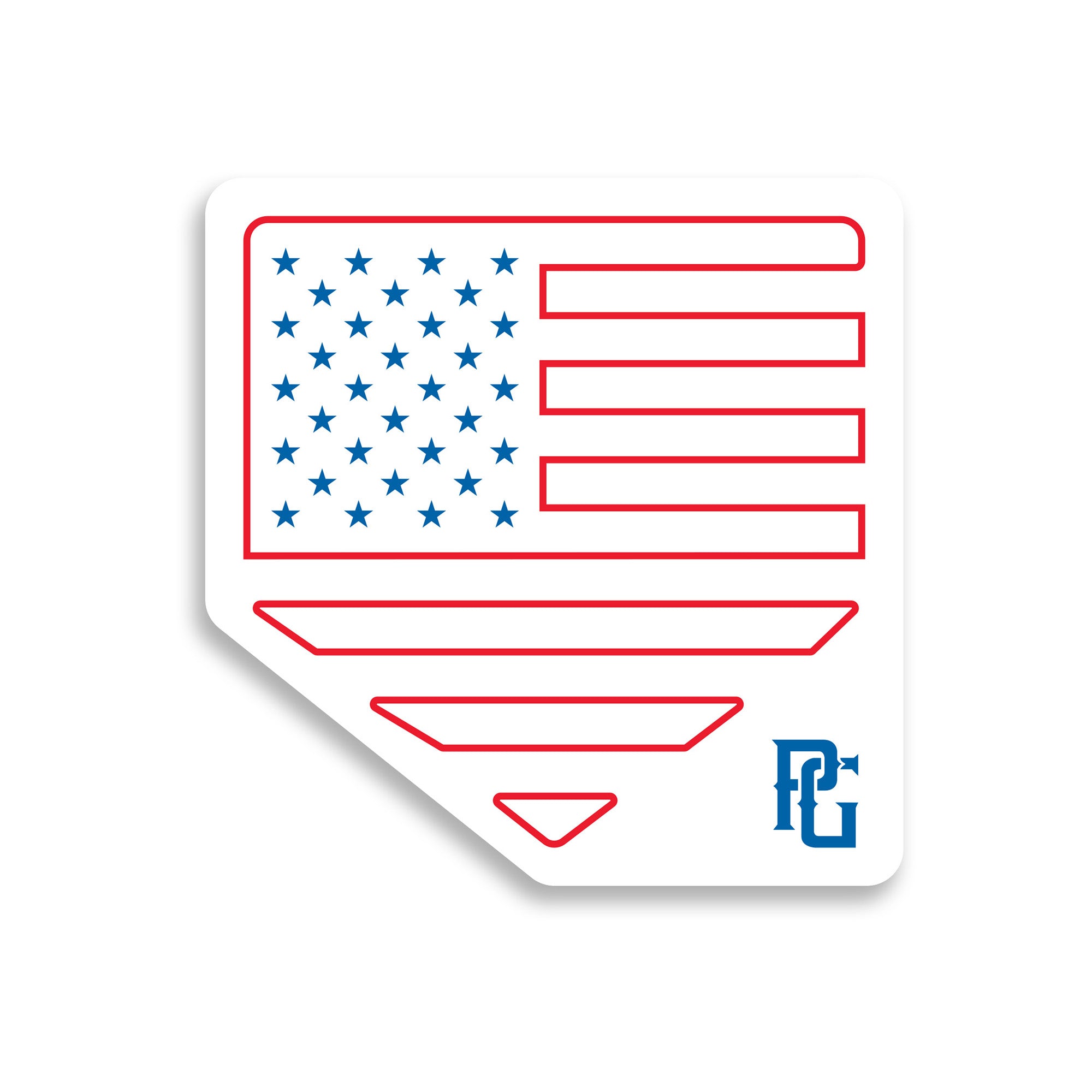 PG PATRIOTIC HOMEPLATE STICKER