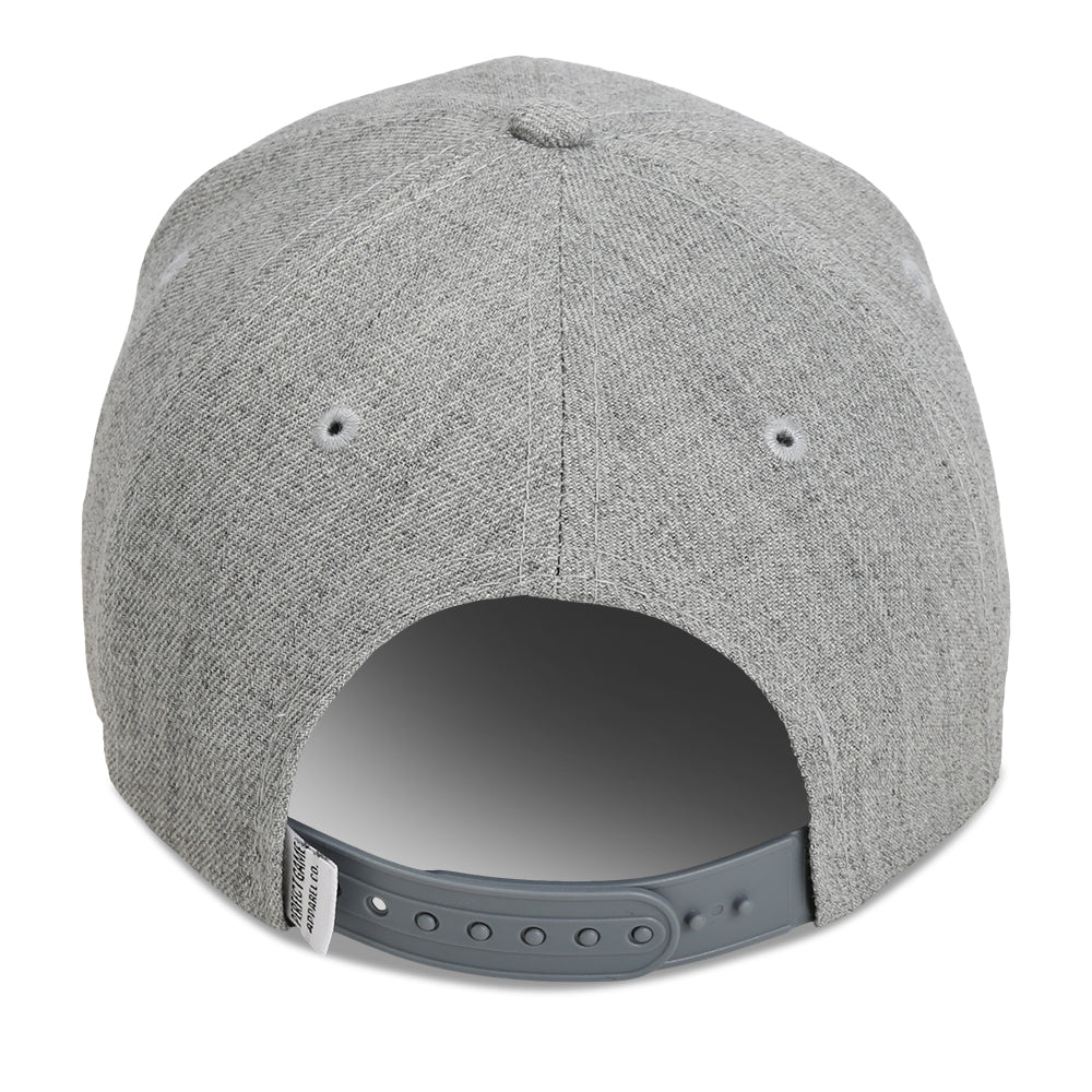 WOOL BLEND SNAPBACK IN HEATHER GREY