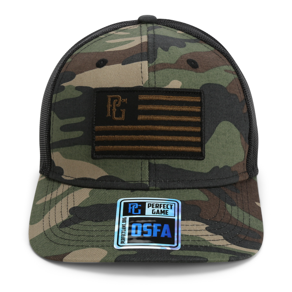 The Trucker PG Flag - Camo/Black - Perfect Game Apparel