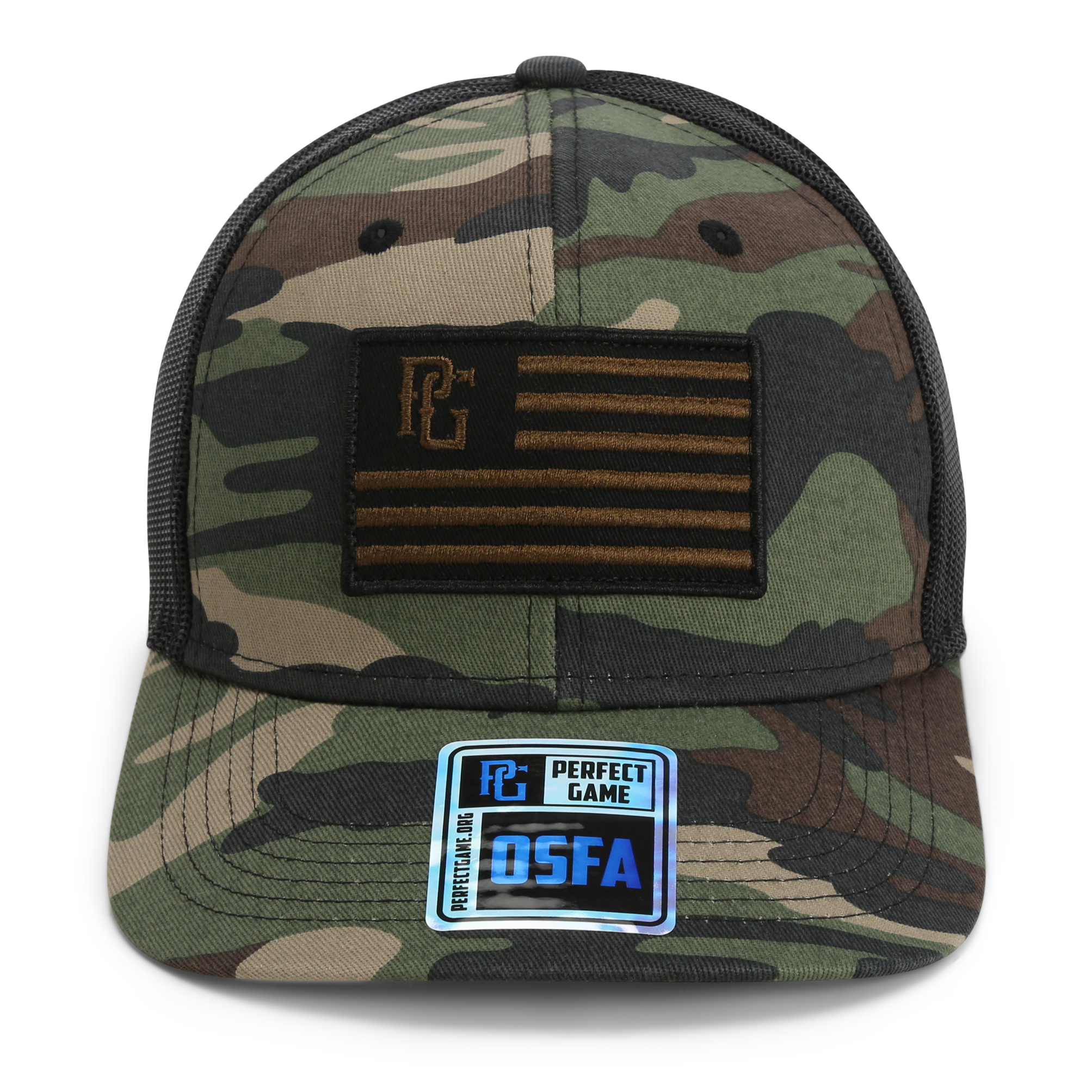 The Trucker PG Flag - Camo/Black - Perfect Game Apparel