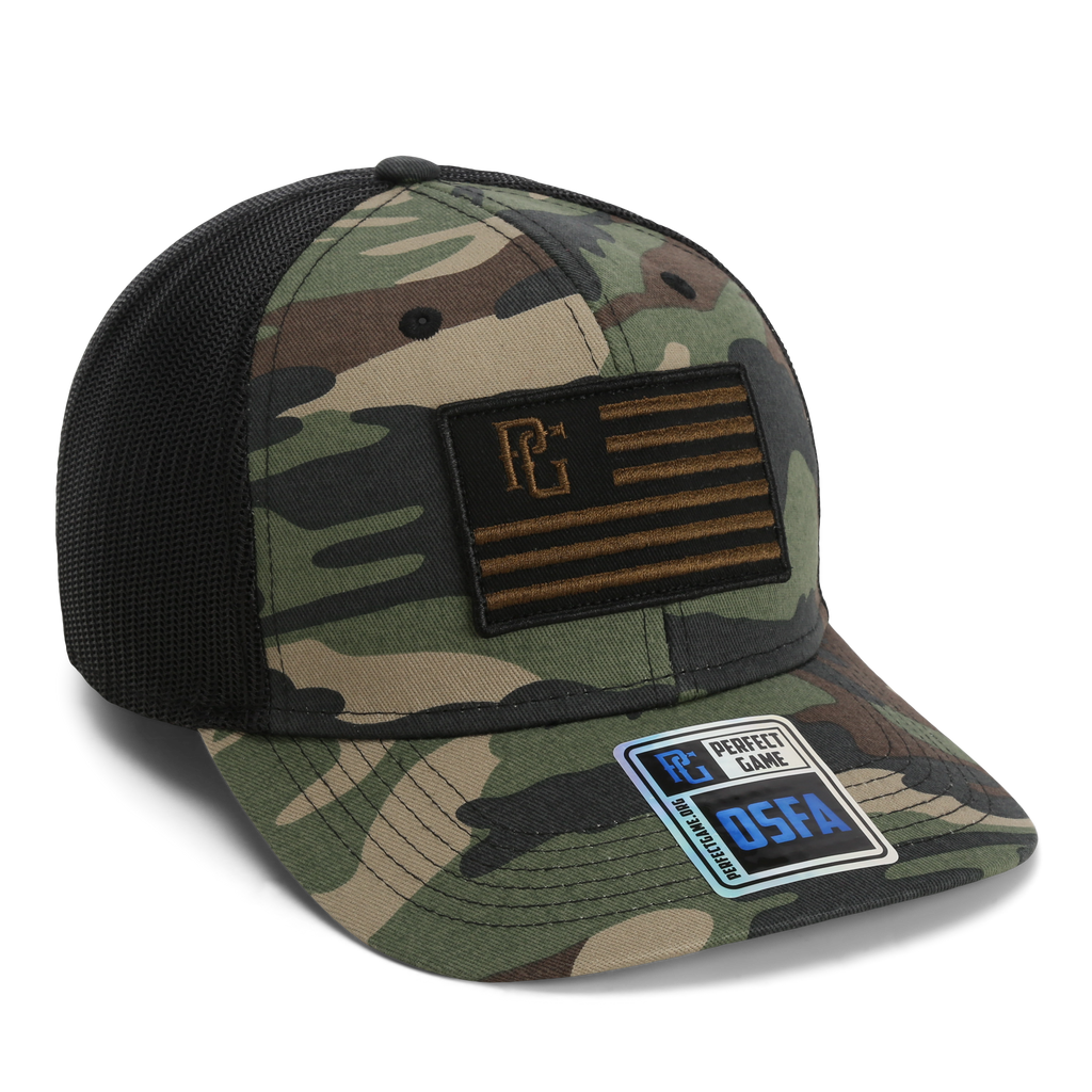 The Trucker PG Flag - Camo/Black - Perfect Game Apparel