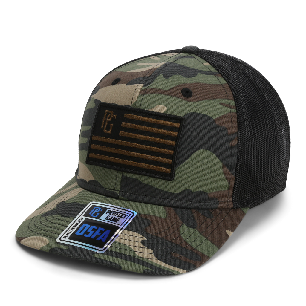 The Trucker PG Flag - Camo/Black - Perfect Game Apparel