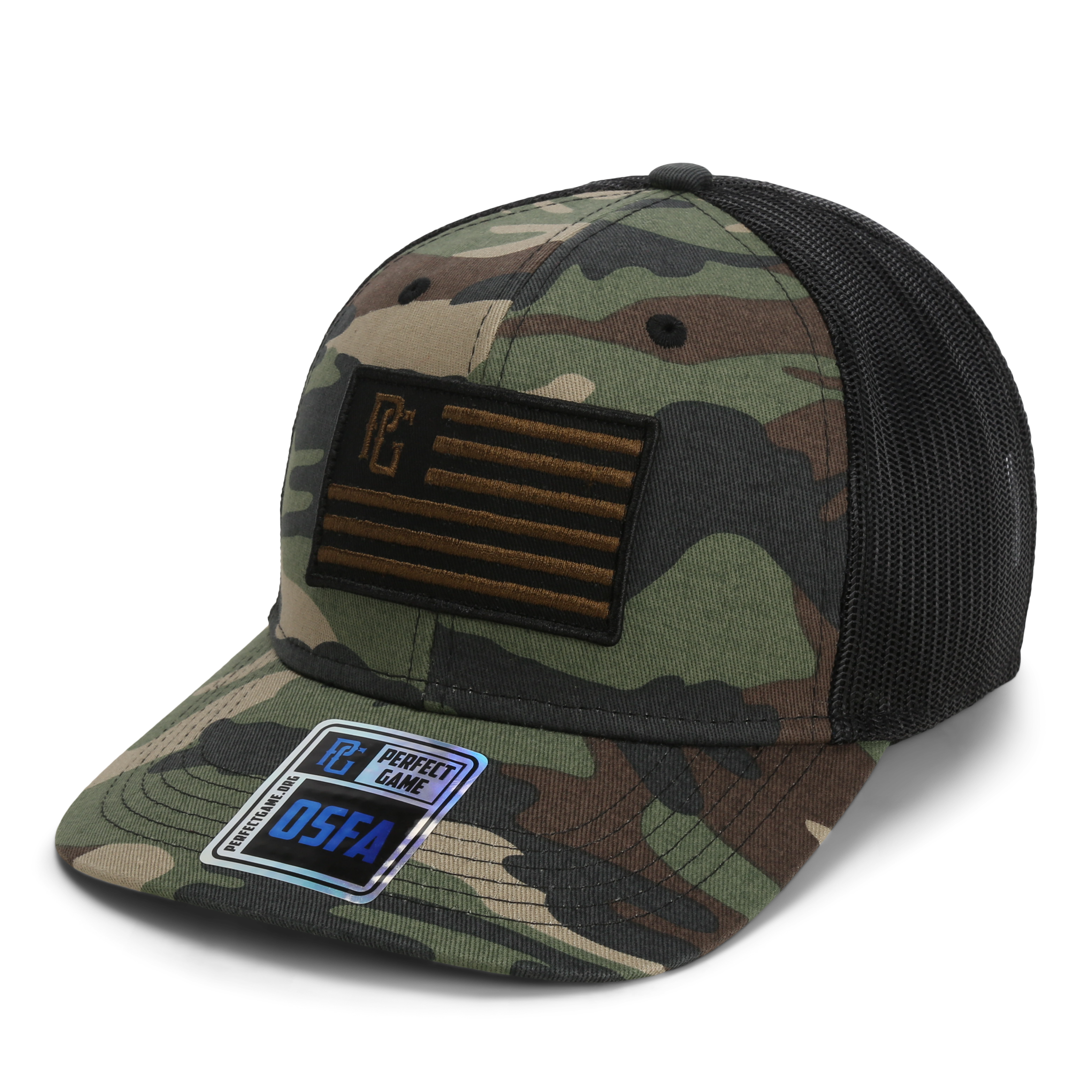 The Trucker PG Flag - Camo/Black - Perfect Game Apparel