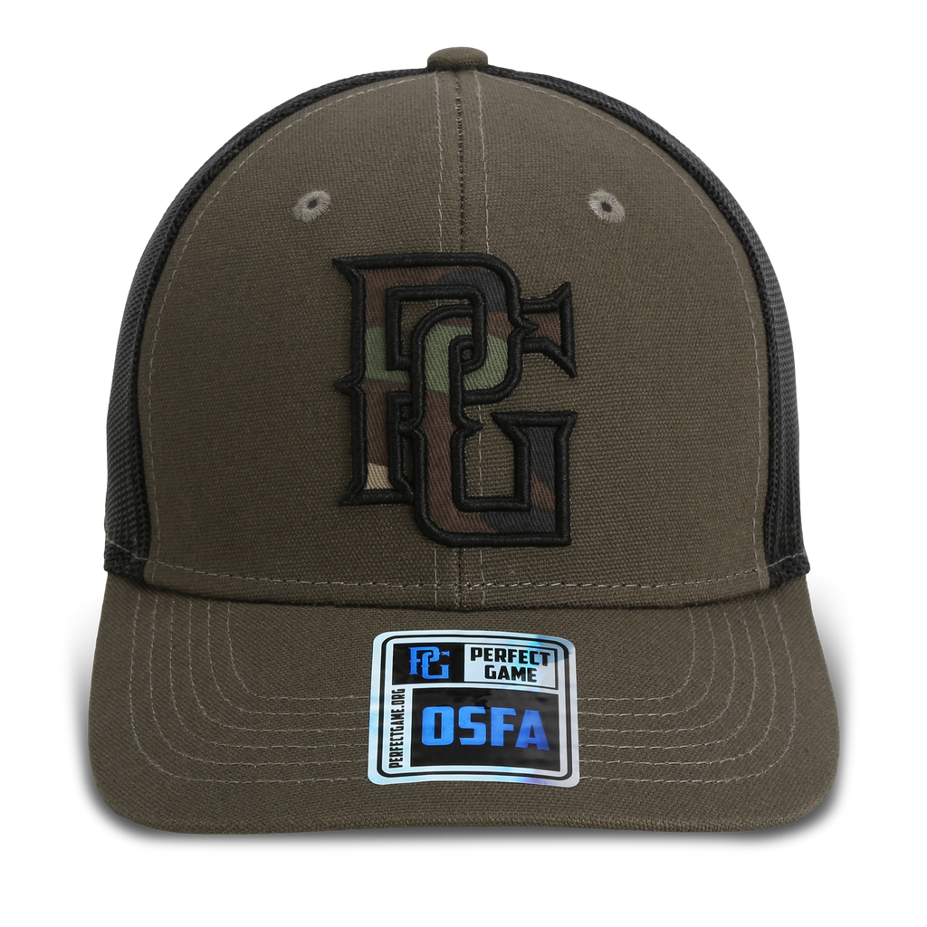 The Trucker Camo PG - Olive/Black - Perfect Game Apparel