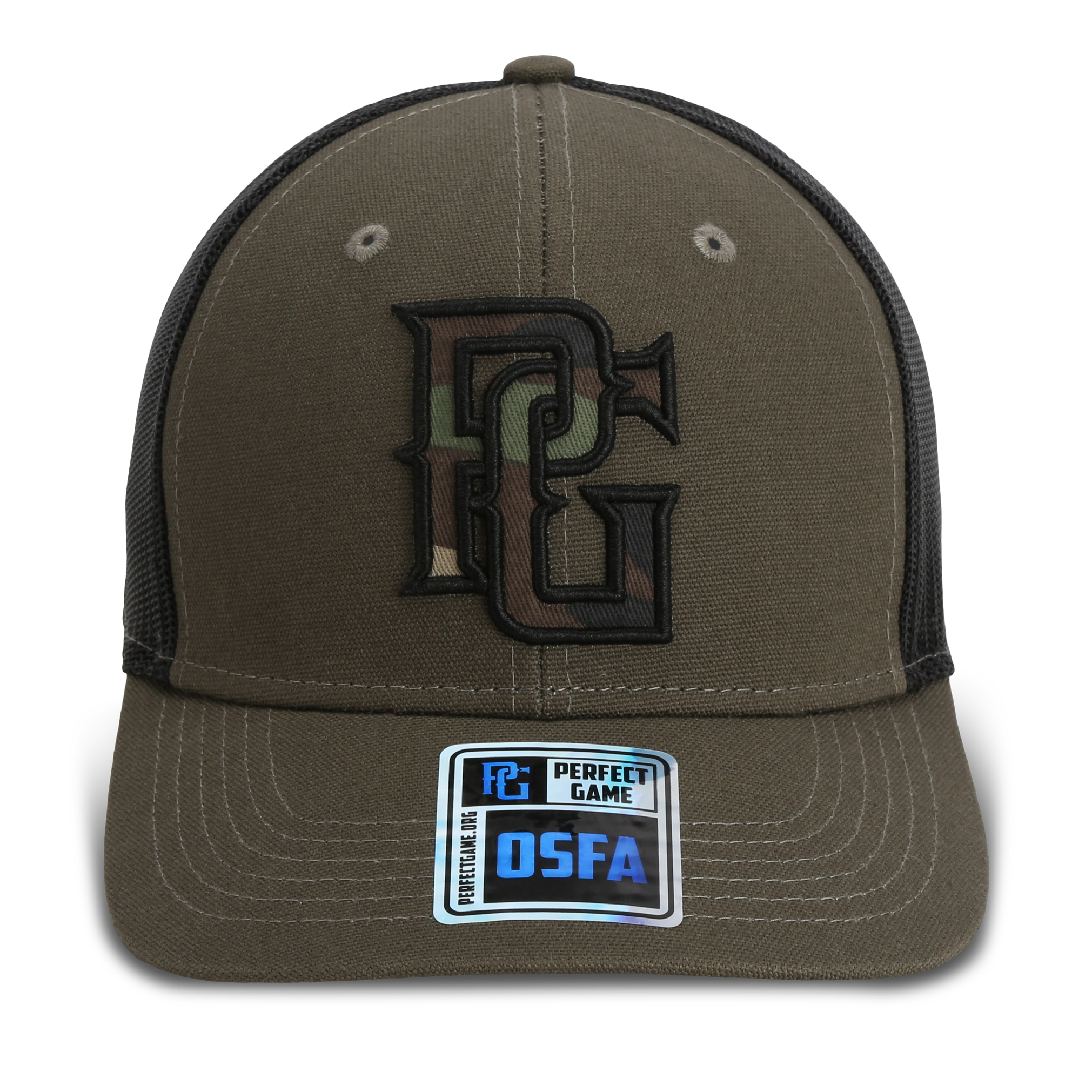 The Trucker Camo PG - Olive/Black - Perfect Game Apparel