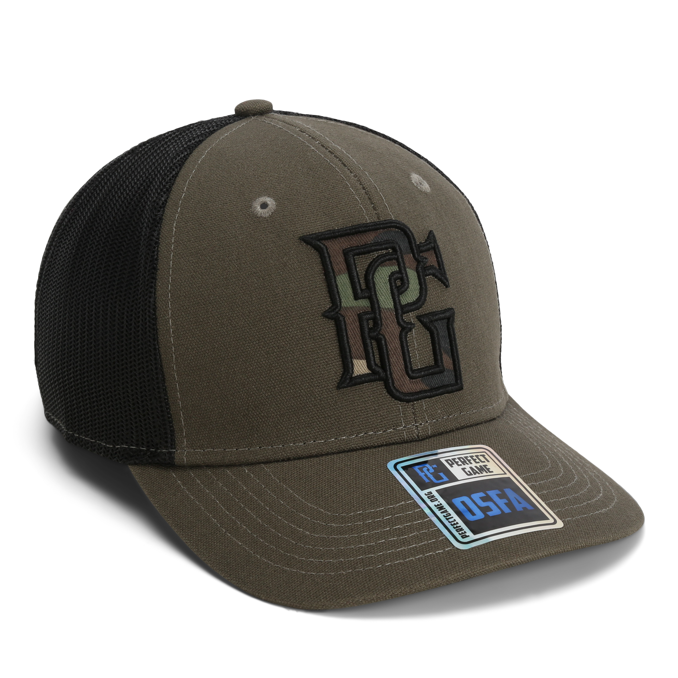 The Trucker Camo PG - Olive/Black - Perfect Game Apparel