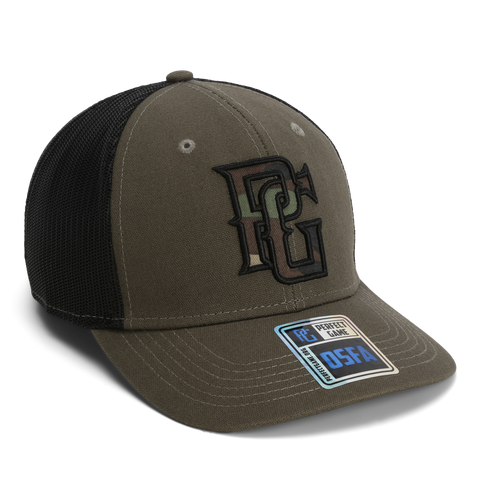 The Trucker Camo PG - Olive/Black - Perfect Game Apparel