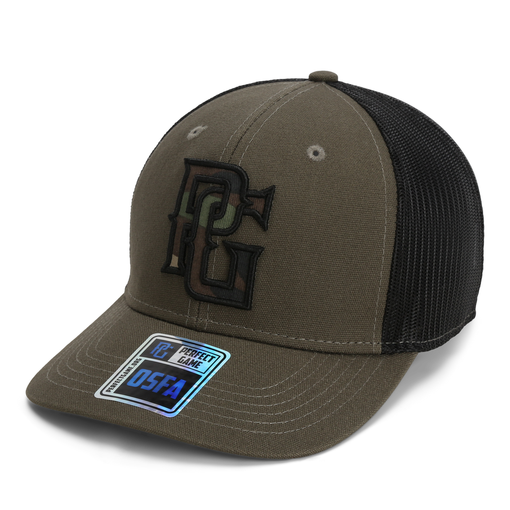 The Trucker Camo PG - Olive/Black - Perfect Game Apparel