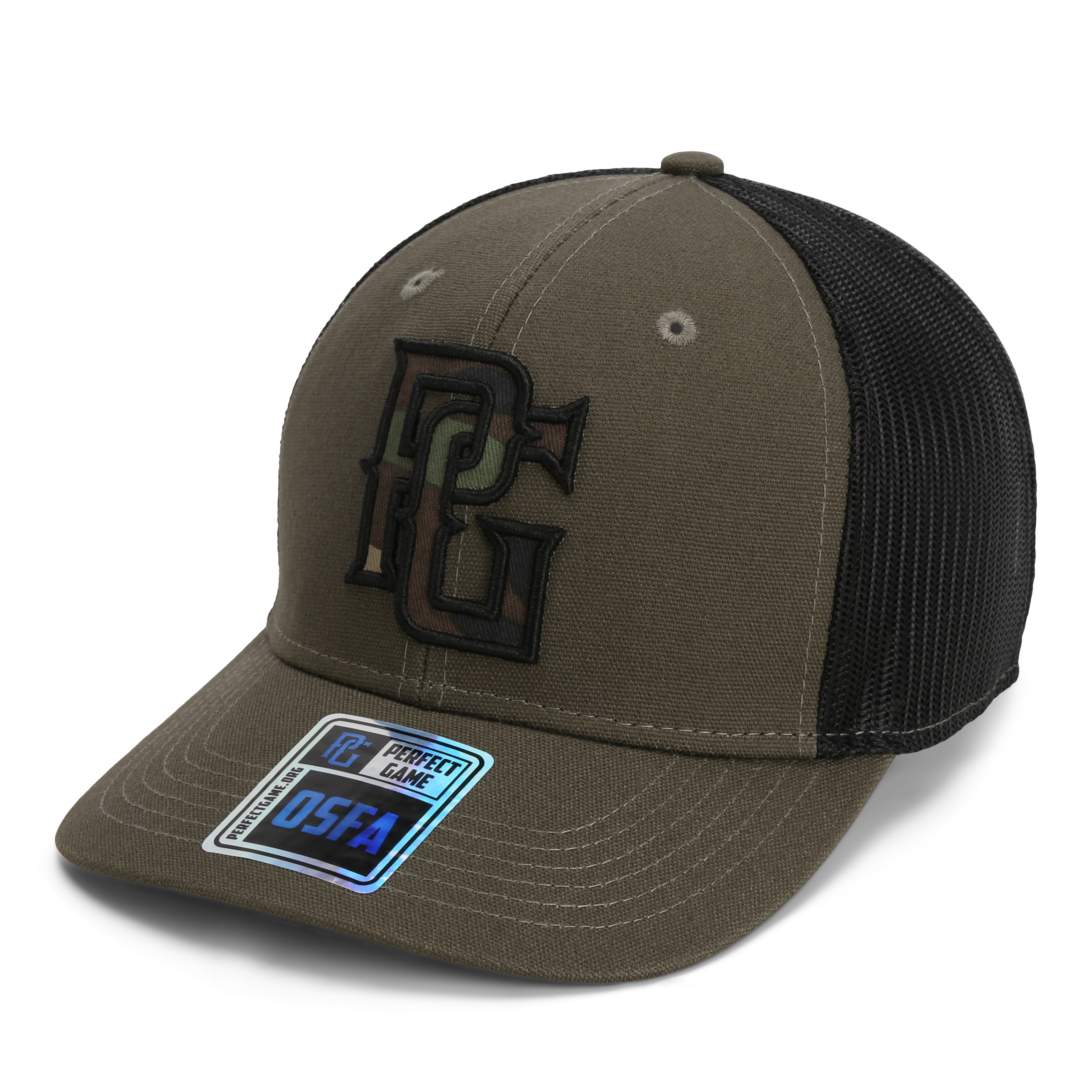 The Trucker Camo PG - Olive/Black - Perfect Game Apparel
