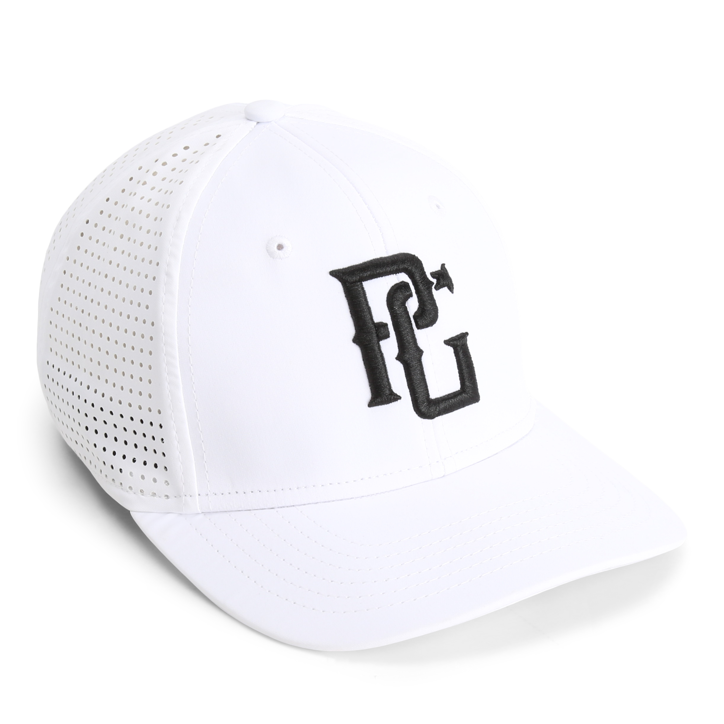 A light blue baseball cap with a slight curve bill, featuring a white logo on the front.
